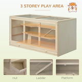 Wooden Hamster Cage Rat Cage with Slide, Tray