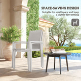 Set of 2 Outdoor Garden Chairs, Stackable Patio Dining Chairs with Breathable Fabric