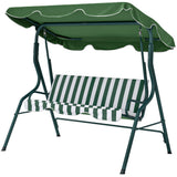 Outdoor Porch Swing with Adjustable Canopy, 3-Seater Patio Swing Chair with Cushion