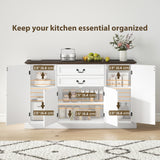 Farmhouse Sideboard with Charging Station and Thickened Top, 58