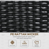 Raised Garden Bed with Lattice Trellis, Rattan Outdoor Planter with Storage for Garden