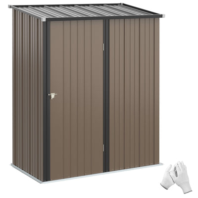 5' x 3' Outdoor Storage Shed, Steel Garden Shed with Single Lockable Door