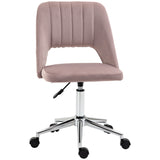 Mid Back Office Chair Velvet Fabric Swivel Scallop Shape Computer Desk Chair