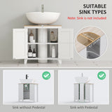 Bathroom Sink Vanity Unit, Under Sink Bathroom Cabinet with U-Shape Design and Adjustable Shelf