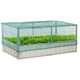 Jardinière surélevée 5,7 x 3 x 2,3 pi en acier avec couverture pour l'extérieur