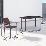 5 Pieces Outdoor Dining Set for 4, PE Wicker Rattan Patio Furniture Set with Stackable Chairs and Glass Table Top