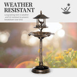 3-in-1 Garden Bird Bath Bowl Pedastal with Bird Feeder, Large Water Basin
