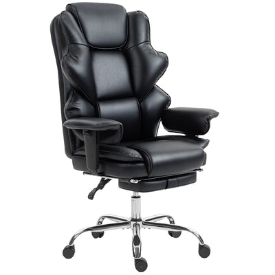 Big and Tall Office Chair, 400 lbs Overstuffed Desk Chair with Spring Cushion, PU Leather