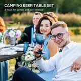 Table de pique-nique pliante avec 2 bancs, ensemble de pique-nique extérieur portable 3 pièces pour 4, cadre en acier pour jardin