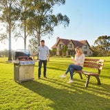 Banc de jardin extérieur 47 pouces, causeuse patio en aluminium-bois avec dossier à lattes, 528 lbs pour porche