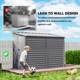 4.6' x 9' Steel Outdoor Storage Shed, Metal Tool House with Foundation Kit, Lockable Doors, Gloves and 2 Air Vents for Backyard