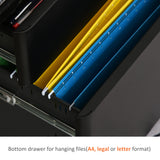 Metal Filing Cabinet 3 Drawer, Mobile Office Cabinet with Wheels for Legal, Letter, A4 File
