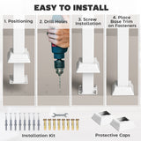 1-3 Step Handrails for Outdoor Steps, Metal Outdoor Stair Railing with Installation Kit