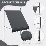 6.5' x 4' Manual Retractable Awning