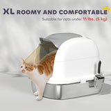 Large Stainless Steel Cat Litter Box with Lid