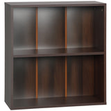 Bibliothèque à 5 niveaux, étagère de rangement avec étagères réglables, bois naturel
