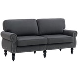 Stylish Midback Double Sofa with Sponge Padding, 2 Seater Sofa Couch, with Rubber Wood Leg