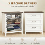 Dresser for Bedroom with 3 Drawers Storage Chest of Drawers for Living Room