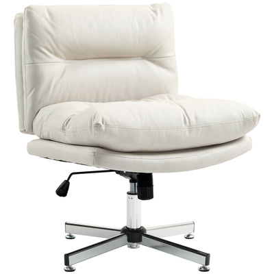 Armless Office Chair, Criss Cross Chair with Adjustable Height & Tilt Function for Home Office