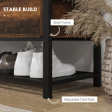 Rangement à chaussures avec siège, banc de couloir rembourré, banc à chaussures avec couvercle basculant et espace caché pour 4 paires de chaussures