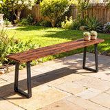 Wood Outdoor Bench for 2 People, 59