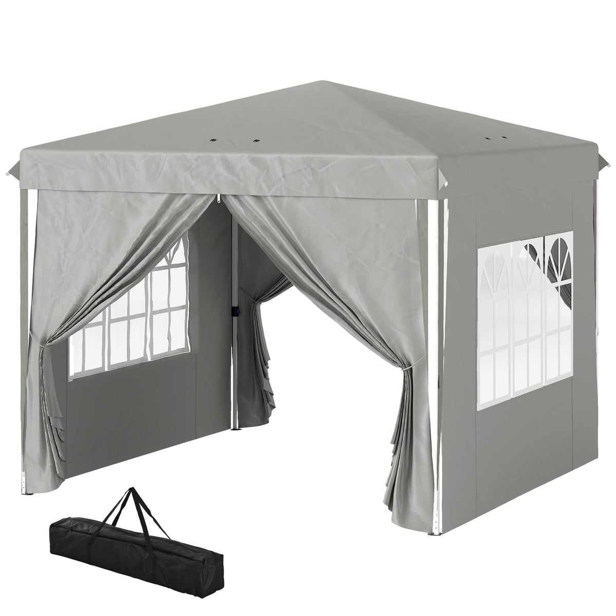 10' x 10' Pop-Up Canopy Tent with Sidewalls, Height-Adjustable