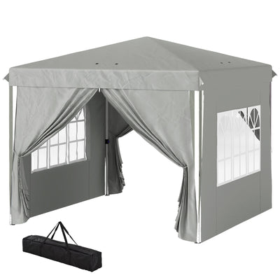 10' x 10' Pop-Up Canopy Tent with Sidewalls, Height-Adjustable