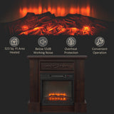Electric Fireplace with Mantel, Freestanding Heater Corner Firebox with Log Hearth and Remote Control