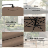 9.6ft Offset Patio Umbrella Garden Hanging Parasol Banana Cantilever Umbrella with Base