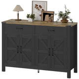Sideboard Buffet Cabinet, Farmhouse Kitchen Storage Cabinet w/ 2 Drawers and Shelves for Living Room
