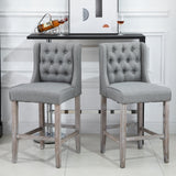Set of 2 40Inch Button Tufted Bar stools High Counter Dining Height Chairs