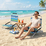 Beach Chair Set of 2, Folding Backpack Beach Chairs