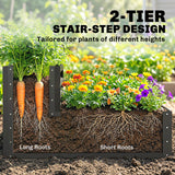 2 Tier Galvanized Raised Garden Bed, Steel Planter Box for Vegetables, 47