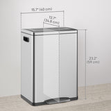 Poubelle en acier inoxydable 2x5,3 gal (2x20 L) avec couvercle à fermeture douce et seaux intérieurs amovibles