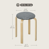 Stackable Wood Stools Set of 4, Stacking Kitchen Stools with Padded Seat for Dining Room