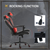 Chaise de bureau pivotante en similicuir, style course, dossier haut, avec support lombaire et coussin pour le gaming ou le travail