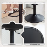 Counter Height Bar Stools Set of 2, Streamlined Bar Chairs with Adjustable Height and Swivel PU Leather Seat