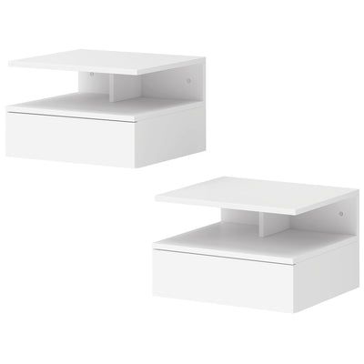 Floating Nightstand Set of 2, Wall Mounted Bedside Table with