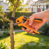 4 Pcs Pruning Shears Set with Hedge Shears, Garden Secateurs and Folding Hand Saw with Aluminum Handle