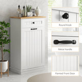 Laundry Cabinet with Removable Basket and Drawer, Tilt-Out Laundry Hamper for Bathroom