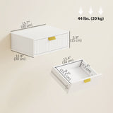 Modern Floating Nightstands Set of 2, Wall Mounted Bedside Tables with Wave Drawer