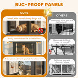 Catio Outdoor Cat Enclosure Adjustable Cat House Waterproof Top for Window 24