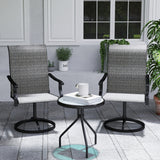 Outdoor Swivel Dining Chairs Set of 2, High Back Swivel Chairs with All Weather Mesh for Deck
