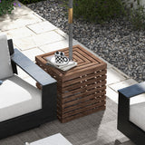 Base de parasol extérieur 2 en 1 avec rangement Table d'appoint de patio en bois