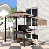 8' x 5' Grill Gazebo, 2 Side Shelves, 6 Hooks