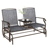 Chaise à bascule coulissante pour patio 2 personnes, causeuse à bascule extérieure, banc de mobilier de jardin