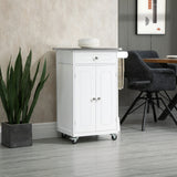 Kitchen Cart, Small Kitchen Island, Stainless Steel Top Utility Trolley on Wheels with Storage Drawer for Dining Room