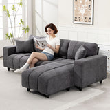 Sectional Couch with Integrated Seat, 3 Seater L-Shaped Sofa with Changeable Chaise