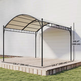 10' x 10' Outdoor Pergola with UV30+ Canopy Galvanized Steel Frame Sun Shade with Arched Top