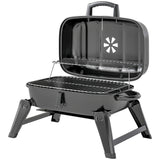 Charcoal BBQ Grill, Foldable Barbecue Grill with Warming Rack, Adjustable Vent